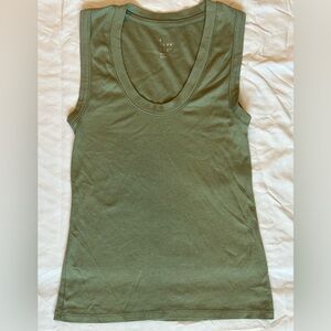 A New Day Fitted Green Sleeveless Tank Top